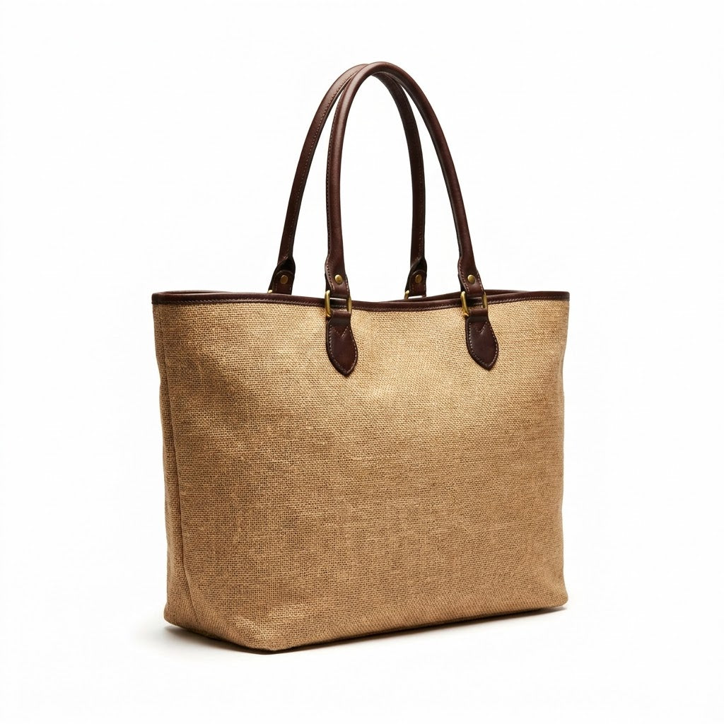 Paws & Crafts Signature Leather-Trim Jute Tote